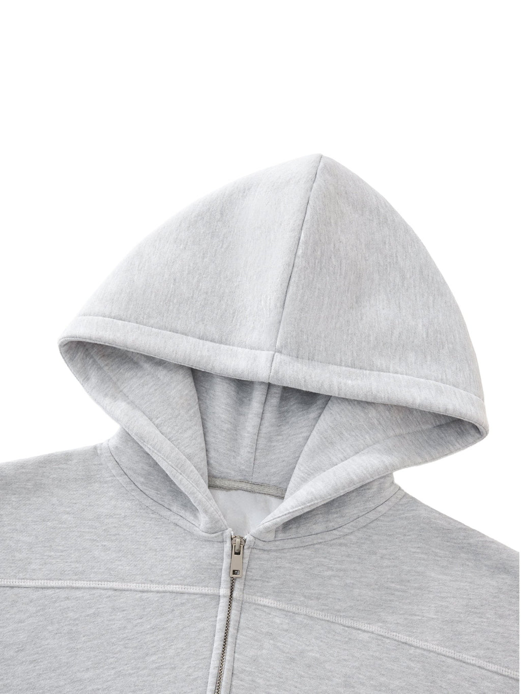 Contrast - Stitched Boxy Fleece Zip Hoodie - Simpleblanks